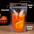 300ml Front Clear Stand Up Resealable Zipper Pouches Plastic Stand Up Pouch With Ziplockk Straw