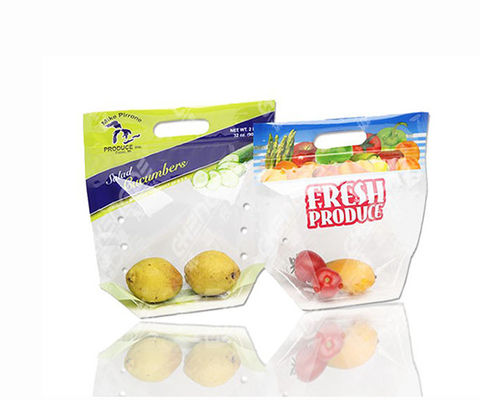 Transparente Plastik-wiederverwendbare Einkaufstüte LDPE tragen klare Plastiktaschen mit Griffen Früchte